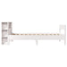Pat cu bibliotecă fără saltea, alb, 75x190 cm, lemn masiv pin - WALTI WALTI