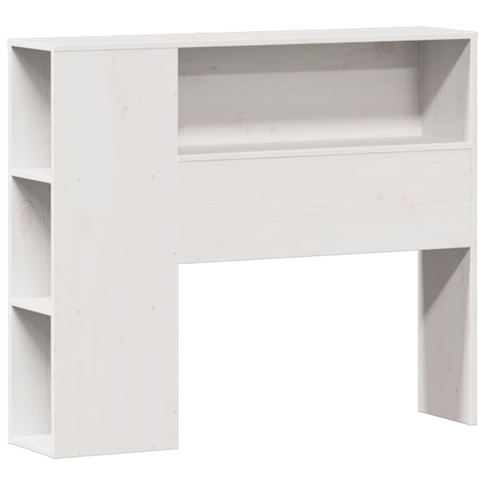Pat cu bibliotecă fără saltea, alb, 75x190 cm, lemn masiv pin - WALTI WALTI