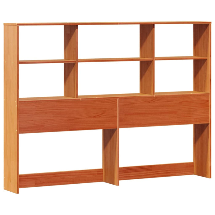 Pat cu bibliotecă fără saltea, maro, 120x200 cm, lemn masiv pin - WALTI WALTI