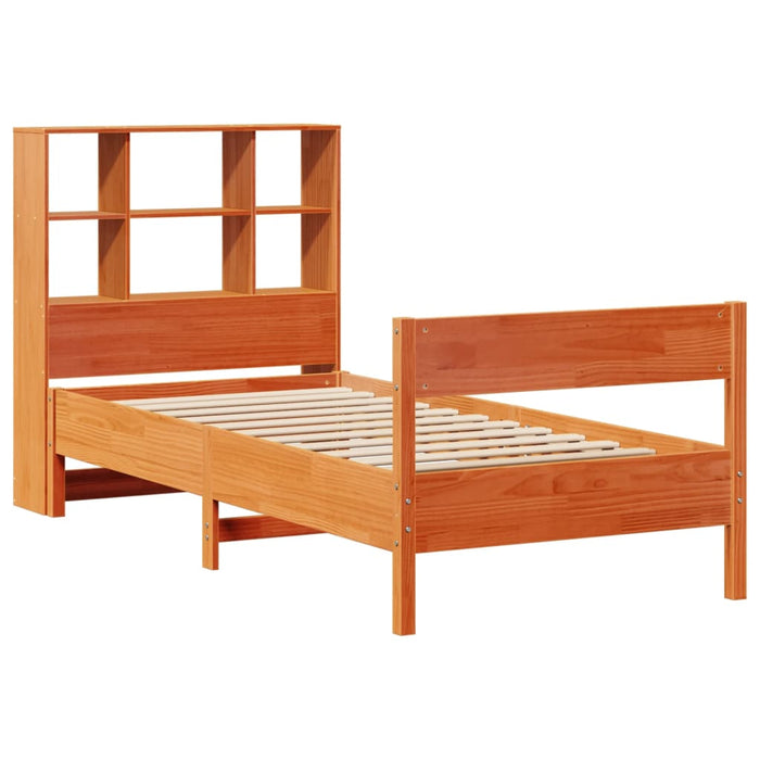 Pat bibliotecă fără saltea maro ceruit 75x190 cm lemn masiv pin - WALTI WALTI