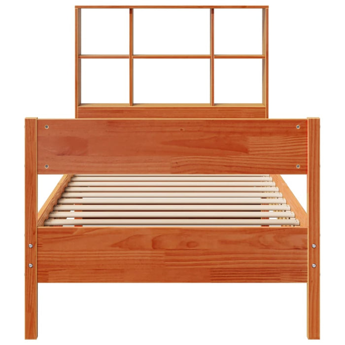 Pat bibliotecă fără saltea maro ceruit 75x190 cm lemn masiv pin - WALTI WALTI