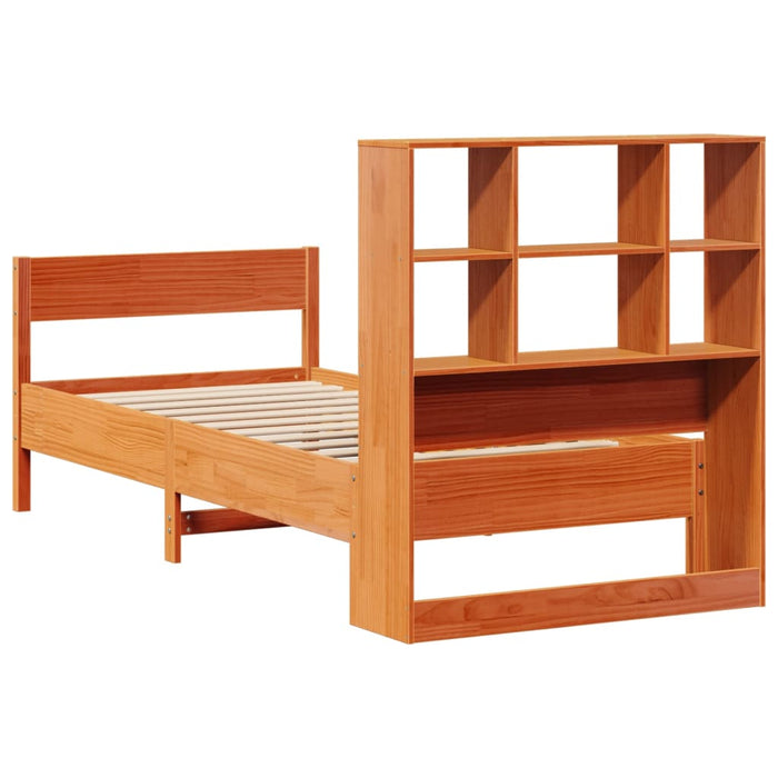 Pat bibliotecă fără saltea maro ceruit 75x190 cm lemn masiv pin - WALTI WALTI