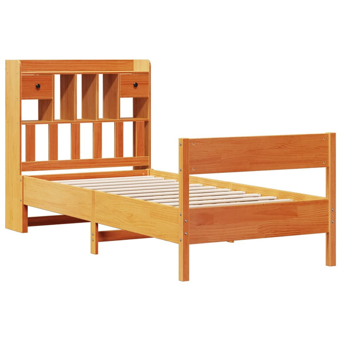 Pat bibliotecă fără saltea maro ceruit 75x190 cm lemn masiv pin - WALTI WALTI