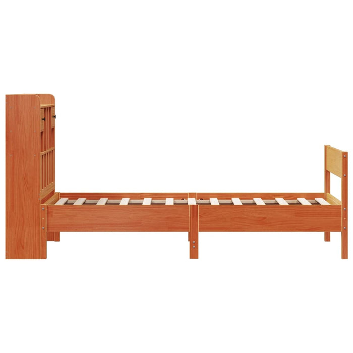 Pat bibliotecă fără saltea maro ceruit 75x190 cm lemn masiv pin - WALTI WALTI