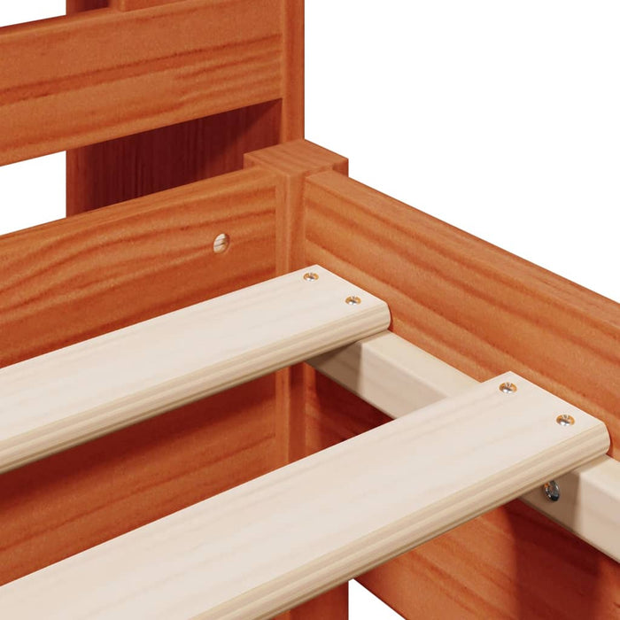 Pat bibliotecă fără saltea maro ceruit 75x190 cm lemn masiv pin - WALTI WALTI