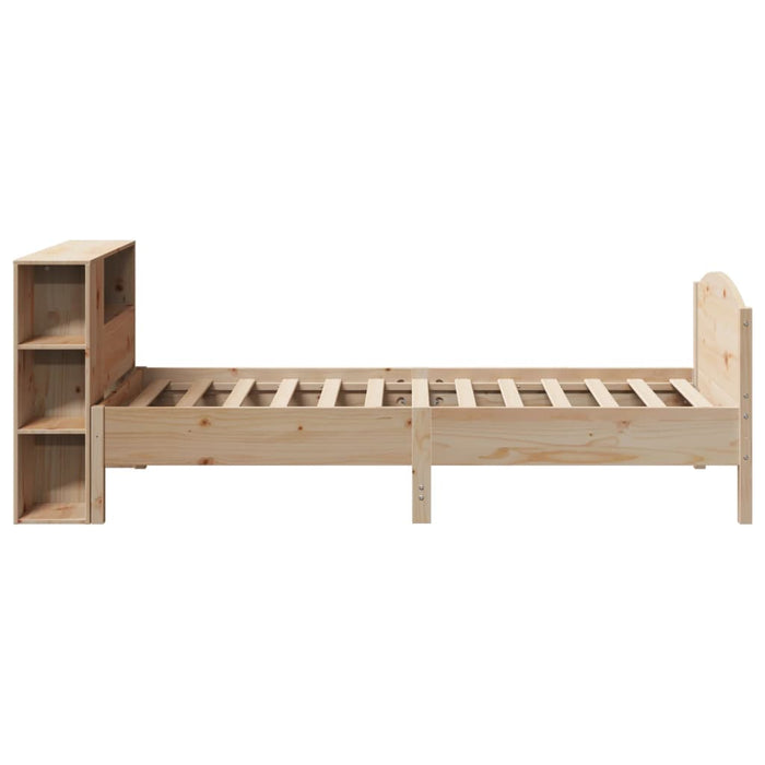 Pat cu bibliotecă fără saltea, 75x190 cm, lemn masiv de pin - WALTI WALTI