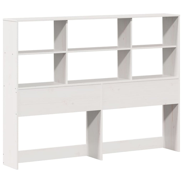 Pat cu bibliotecă fără saltea, alb, 140x200 cm, lemn masiv pin - WALTI WALTI