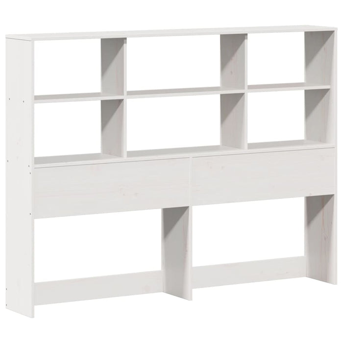 Pat cu bibliotecă fără saltea, alb, 140x190 cm, lemn masiv pin - WALTI WALTI