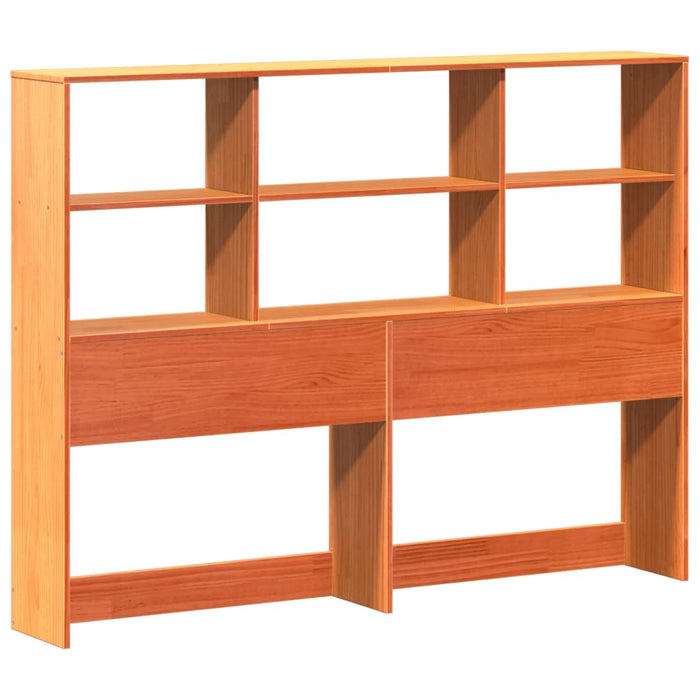 Pat cu bibliotecă fără saltea maro 135x190 cm lemn masiv de pin - WALTI WALTI