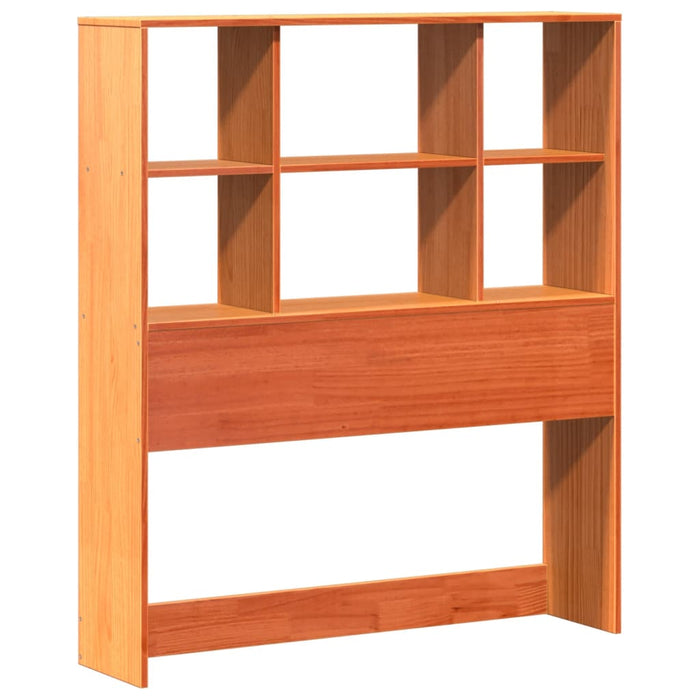 Pat cu bibliotecă fără saltea, maro, 100x200 cm, lemn masiv pin - WALTI WALTI