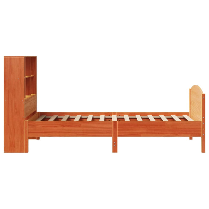 Pat bibliotecă fără saltea maro ceruit 75x190 cm lemn masiv pin - WALTI WALTI