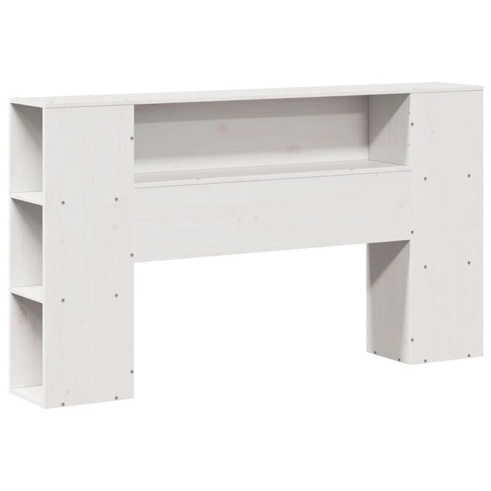 Pat cu bibliotecă fără saltea, alb, 140x190 cm, lemn masiv pin - WALTI WALTI