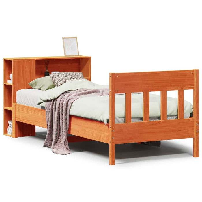 Pat bibliotecă fără saltea maro ceruit 75x190 cm lemn masiv pin - WALTI WALTI