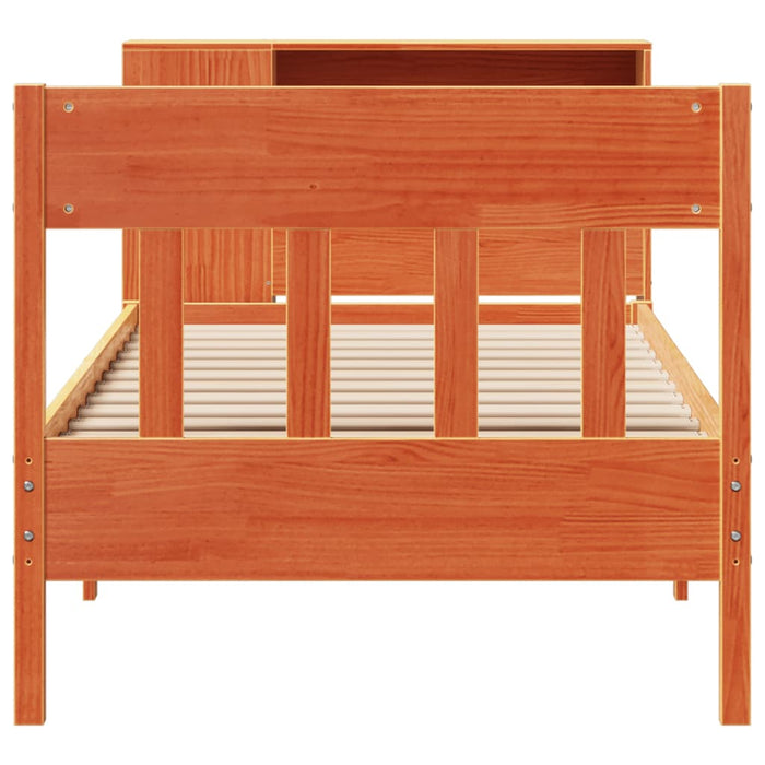 Pat bibliotecă fără saltea maro ceruit 75x190 cm lemn masiv pin - WALTI WALTI
