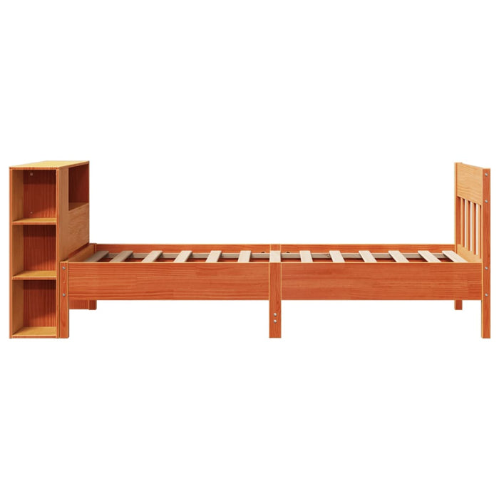 Pat bibliotecă fără saltea maro ceruit 75x190 cm lemn masiv pin - WALTI WALTI