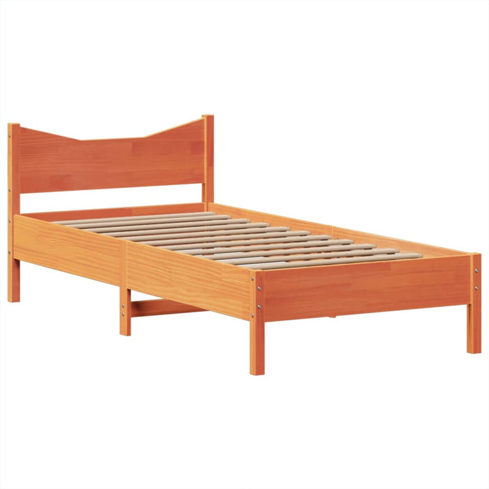 Cadru pat fără saltea, maro ceruit, 75x190 cm, lemn masiv pin - WALTI WALTI