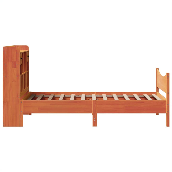 Cadru pat fără saltea, maro ceruit, 75x190 cm, lemn masiv pin - WALTI WALTI