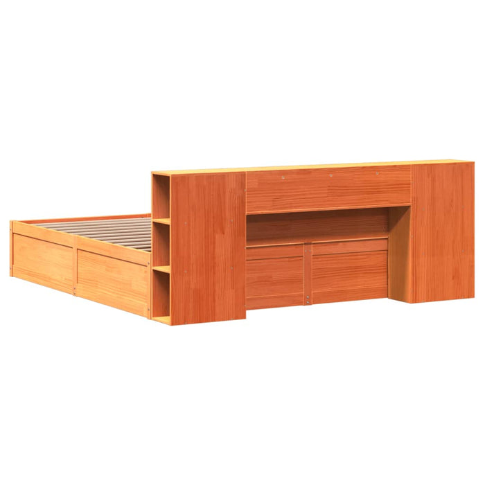 Cadru de pat fără saltea, maro ceruit 200x200 cm lemn masiv pin - WALTI WALTI