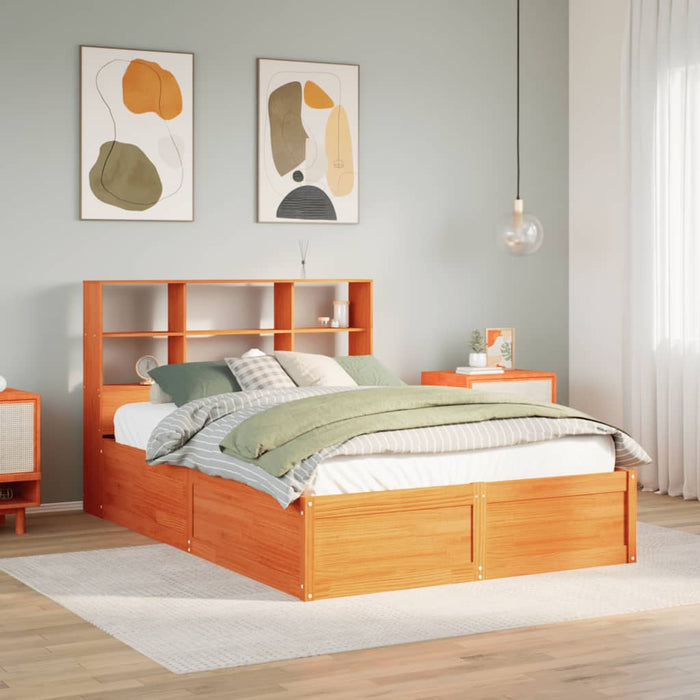 Cadru pat fără saltea, maro ceruit, 120x200 cm, lemn masiv pin - WALTI WALTI