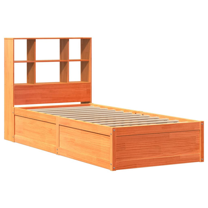 Cadru pat fără saltea, maro ceruit, 75x190 cm, lemn masiv pin - WALTI WALTI