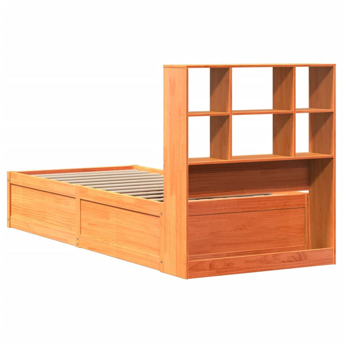 Cadru pat fără saltea, maro ceruit, 75x190 cm, lemn masiv pin - WALTI WALTI