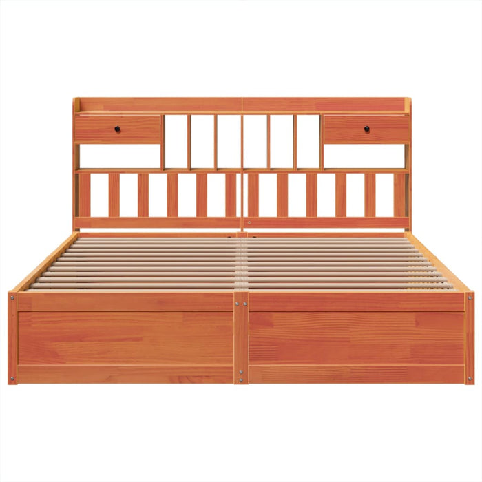 Cadru de pat fără saltea, maro ceruit 200x200 cm lemn masiv pin - WALTI WALTI