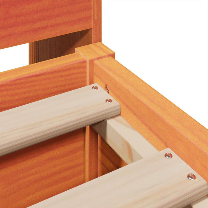 Cadru de pat fără saltea, maro ceruit 200x200 cm lemn masiv pin - WALTI WALTI