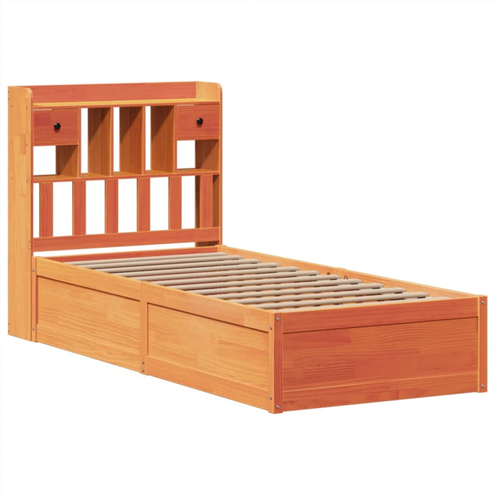 Cadru pat fără saltea, maro ceruit, 75x190 cm, lemn masiv pin - WALTI WALTI
