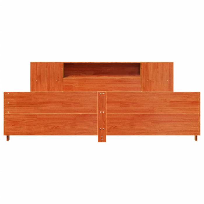 Cadru de pat fără saltea, maro ceruit 200x200 cm lemn masiv pin - WALTI WALTI