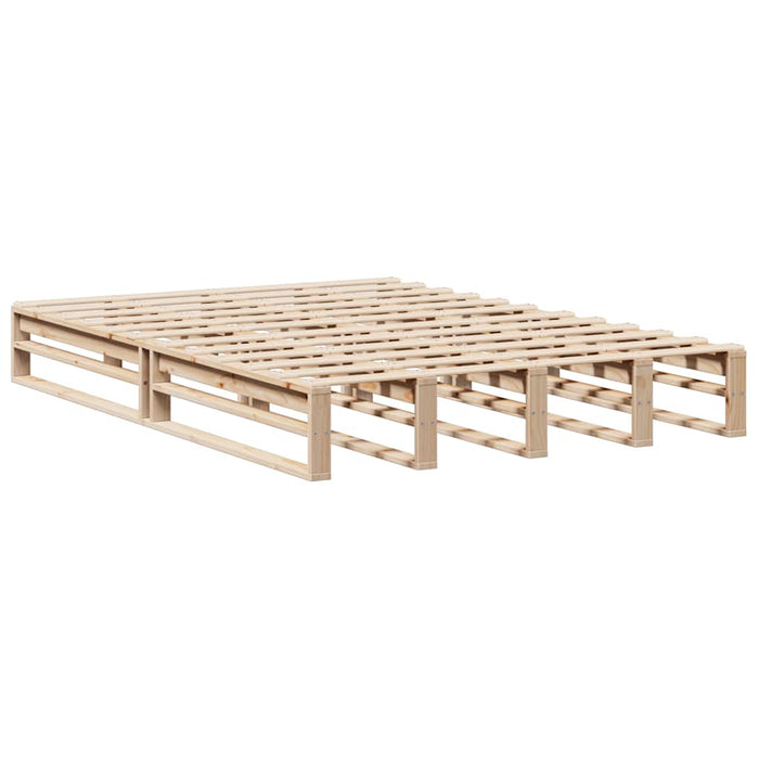 Pat cu bibliotecă fără saltea, 135x190 cm, lemn masiv - WALTI WALTI