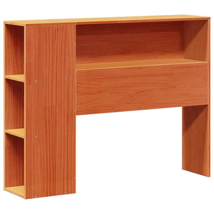 Pat cu bibliotecă fără saltea, maro, 100x200 cm, lemn masiv WALTI