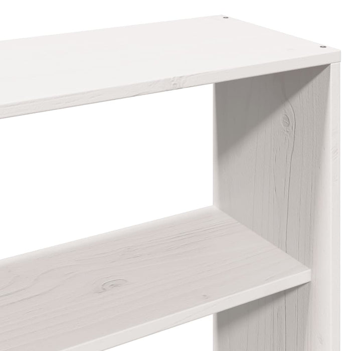 Pat cu bibliotecă fără saltea, alb, 180x200 cm, lemn masiv WALTI