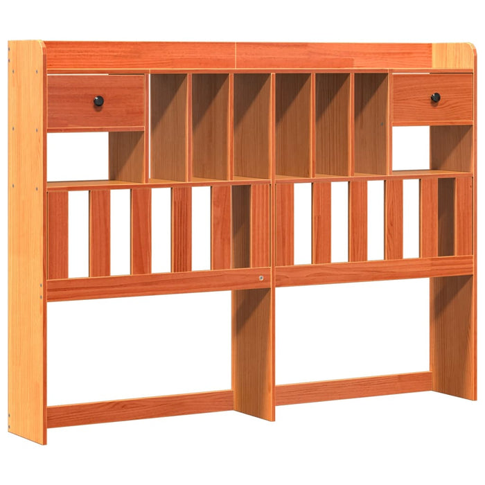 Pat cu bibliotecă fără saltea maro 160x200 cm lemn masiv de pin - WALTI WALTI