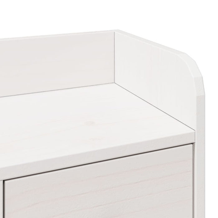 Pat cu bibliotecă fără saltea, alb, 75x190 cm, lemn masiv pin - WALTI WALTI