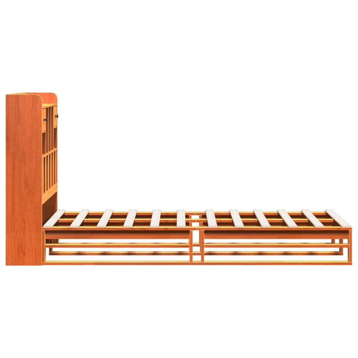 Pat bibliotecă fără saltea maro ceruit 75x190 cm lemn masiv pin - WALTI WALTI