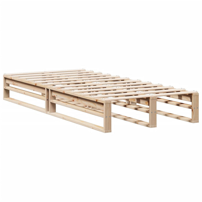 Pat cu bibliotecă fără saltea, 90x190 cm, lemn masiv de pin - WALTI WALTI
