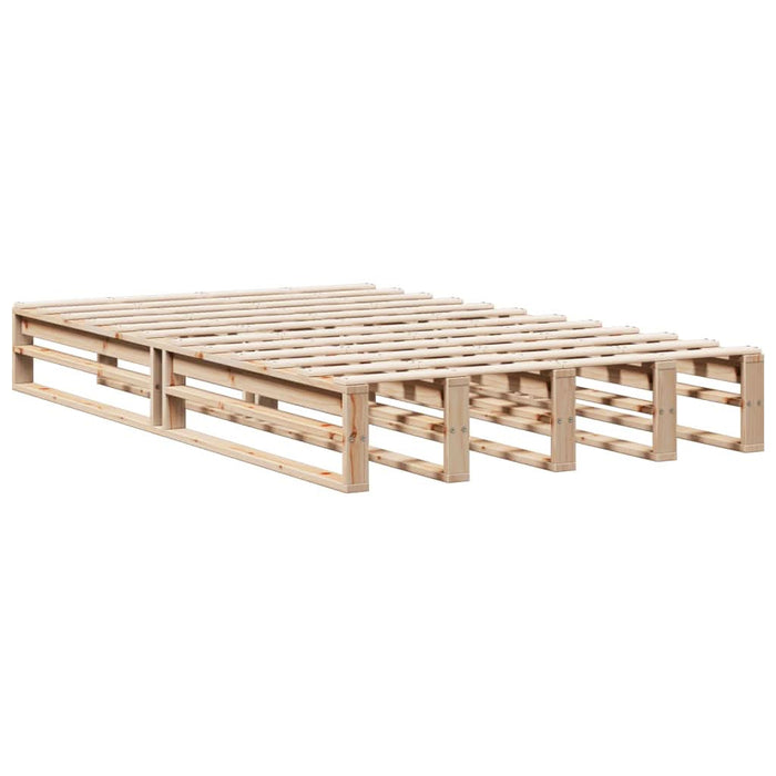 Pat cu bibliotecă fără saltea, 135x190 cm, lemn masiv de pin - WALTI WALTI