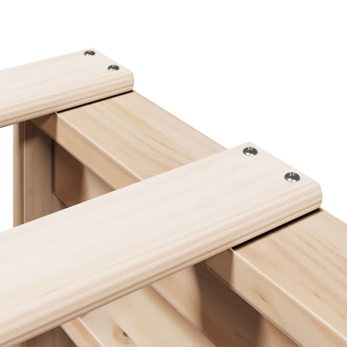 Pat cu bibliotecă fără saltea, 135x190 cm, lemn masiv de pin - WALTI WALTI