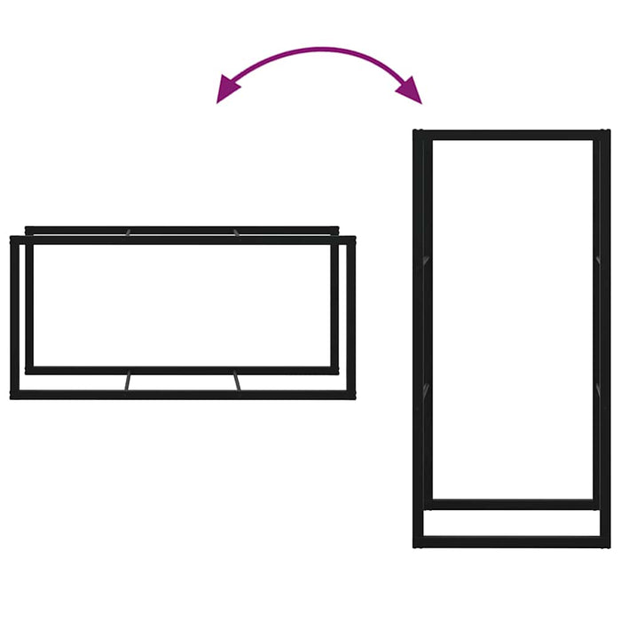 Rastel pentru lemne de foc, negru, 55x30x116 cm oțel WALTI