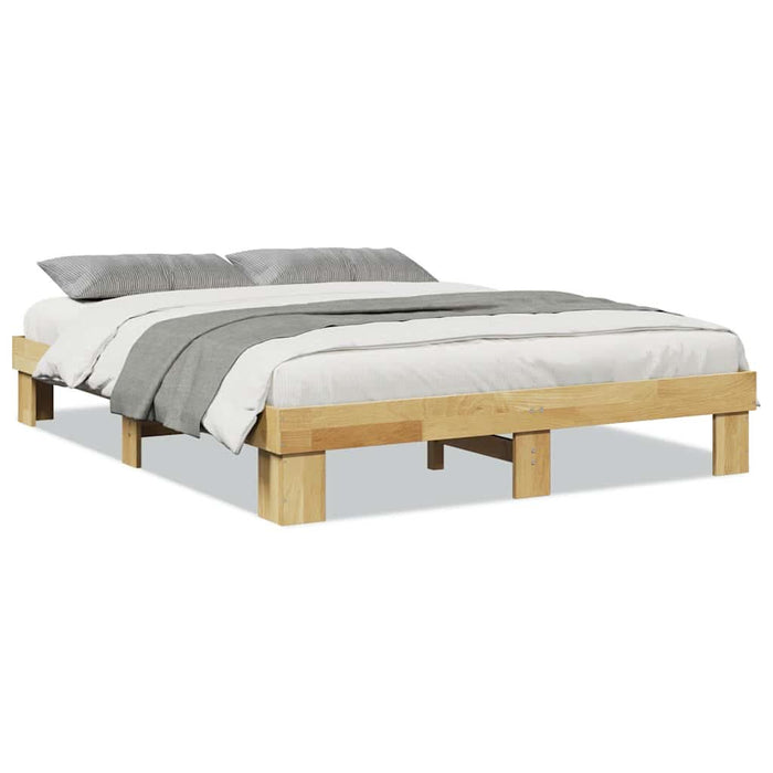 Cadru de pat fără saltea 135x190 cm din lemn masiv de stejar - WALTI WALTI