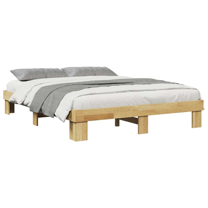 Cadru de pat fără saltea 135x190 cm din lemn masiv de stejar - WALTI WALTI