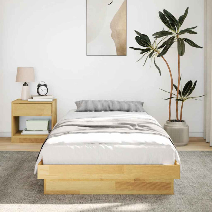 Cadru pat fără saltea 100x200 cm lemn masiv de stejar - WALTI WALTI