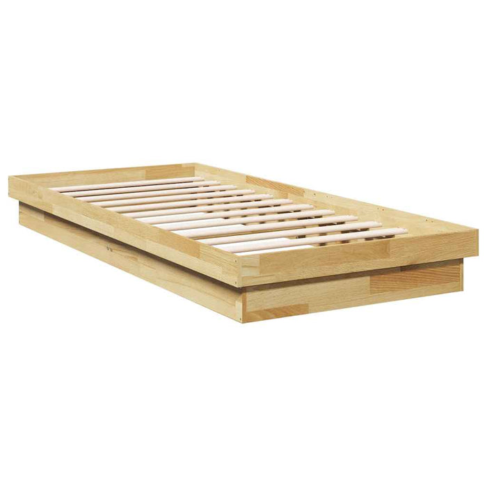Cadru pat fără saltea 75x190 cm lemn masiv de stejar - WALTI WALTI