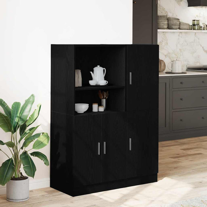 Set dulap de bucătărie 2 piese Lemn negru prelucrat - WALTI WALTI