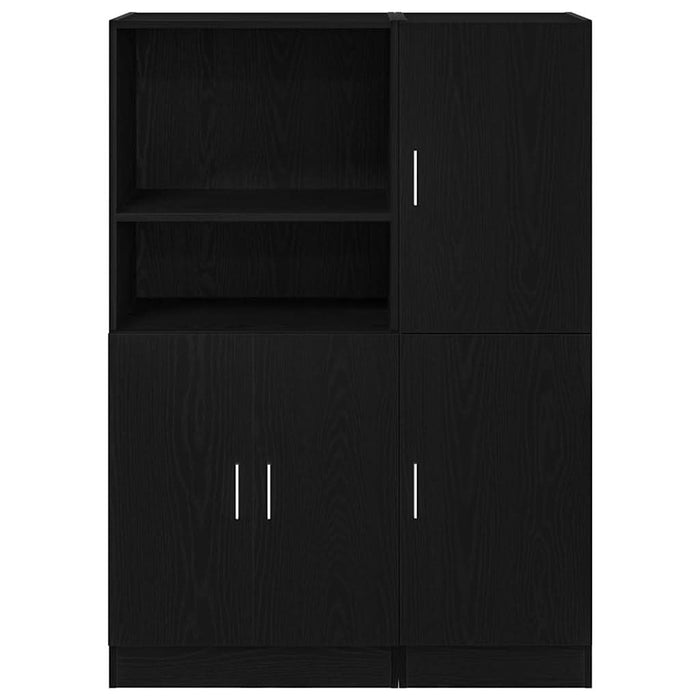 Set dulap de bucătărie 2 piese Lemn negru prelucrat - WALTI WALTI
