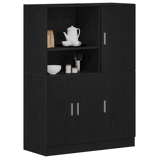 Set dulap de bucătărie 2 piese Lemn negru prelucrat - WALTI WALTI