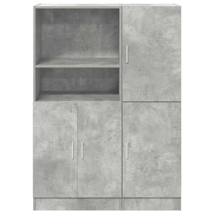 Set dulap de bucătărie 2 piese Lemn prelucrat gri beton - WALTI WALTI