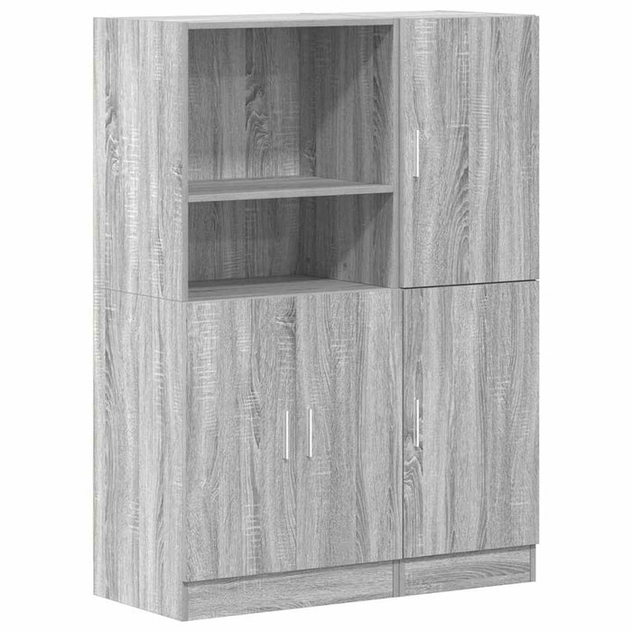 Set dulap de bucătărie din 2 piese, gri Sonoma, lemn derivat - WALTI WALTI