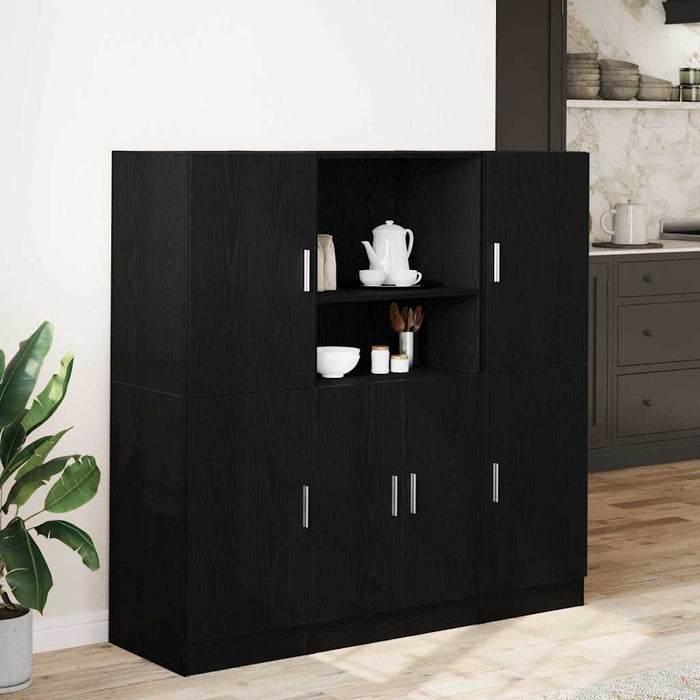 Set dulap de bucătărie 3 piese Lemn negru prelucrat - WALTI WALTI
