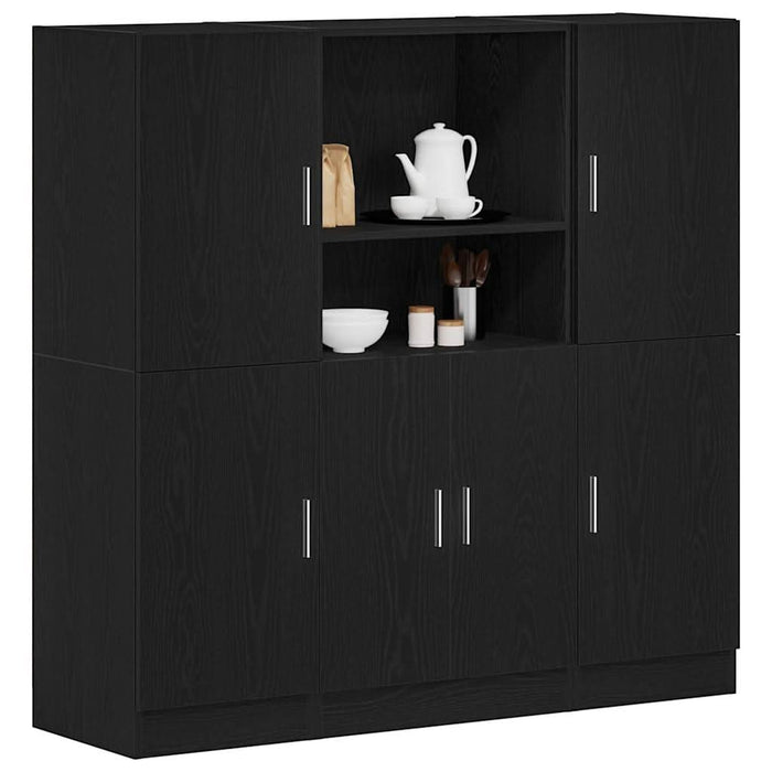 Set dulap de bucătărie 3 piese Lemn negru prelucrat - WALTI WALTI